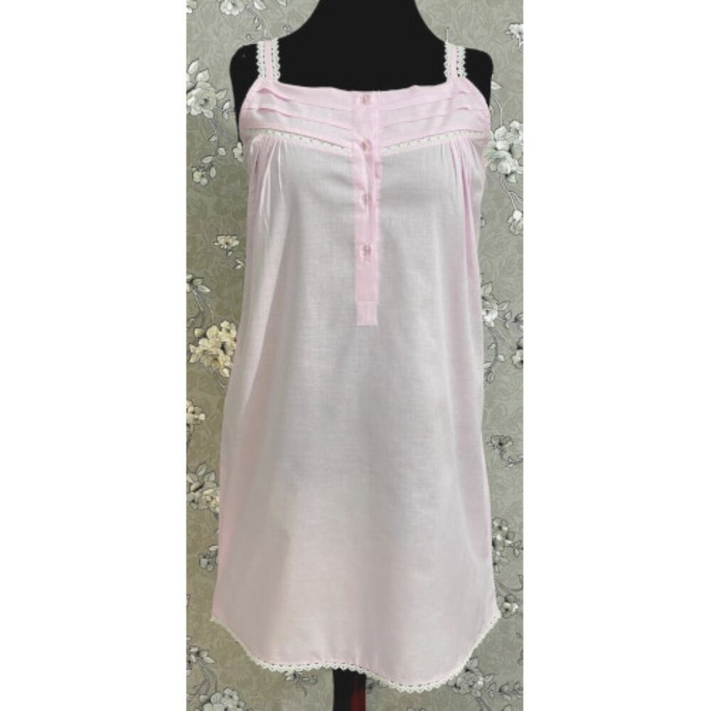 SoieRose SR1110 Women's Cotton Victorian Nightgown – Pale Pink